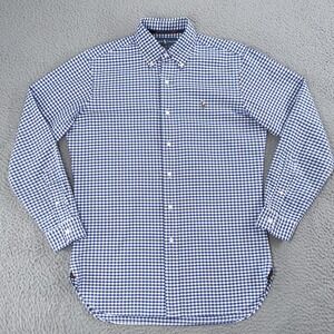 Ralph Lauren Shirt Men Small Blue Gingham Classic Fit Button Down Long Sl Preppy